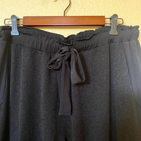 Eva Varro Sheer Drawstring Jogger Pant Size L Black - Picture 5 of 8